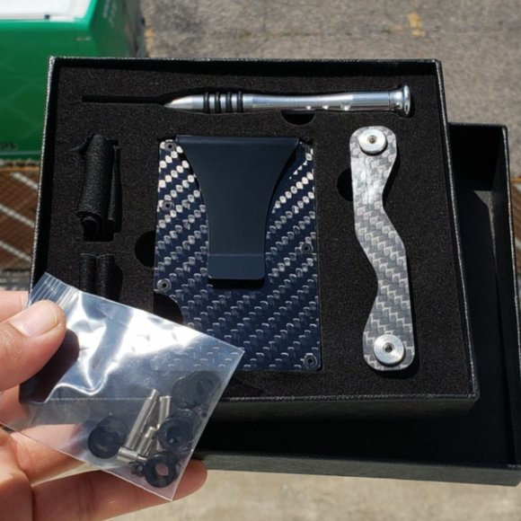 RFID Carbon Fiber 3K Slim Design Wallet Money Clip - Picture 3 of 7